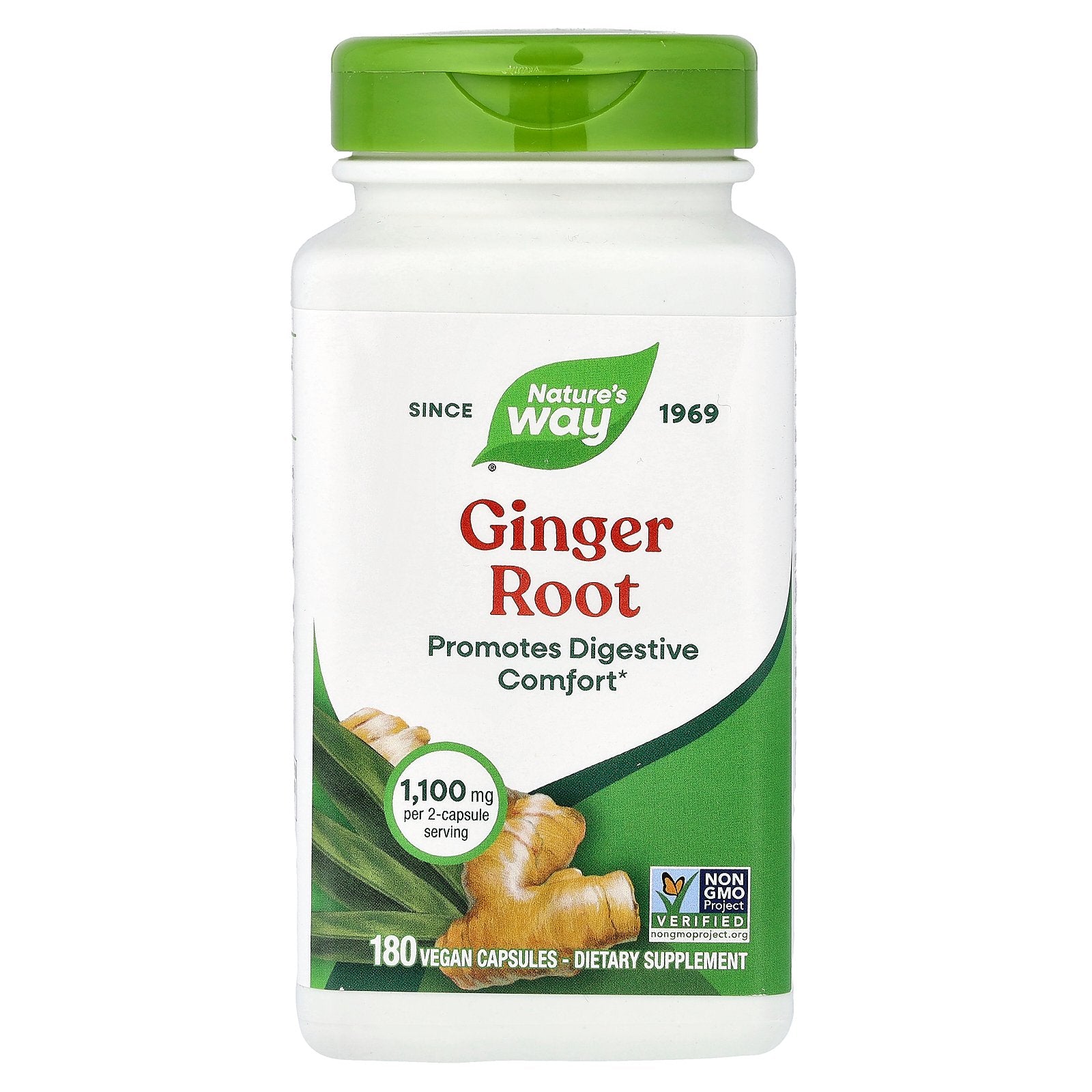 Nature's Way, Ginger Root, 180 Vegan Capsules (550 mg per Capsule)