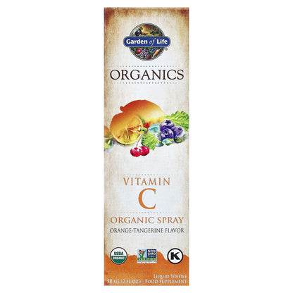 Garden of Life, Organics, Vitamin C Organic Spray, Orange-Tangerine, 2 fl oz (58 ml)