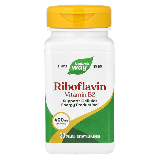 Nature's Way, Riboflavin Vitamin B2, 400 mg, 30 Tablets