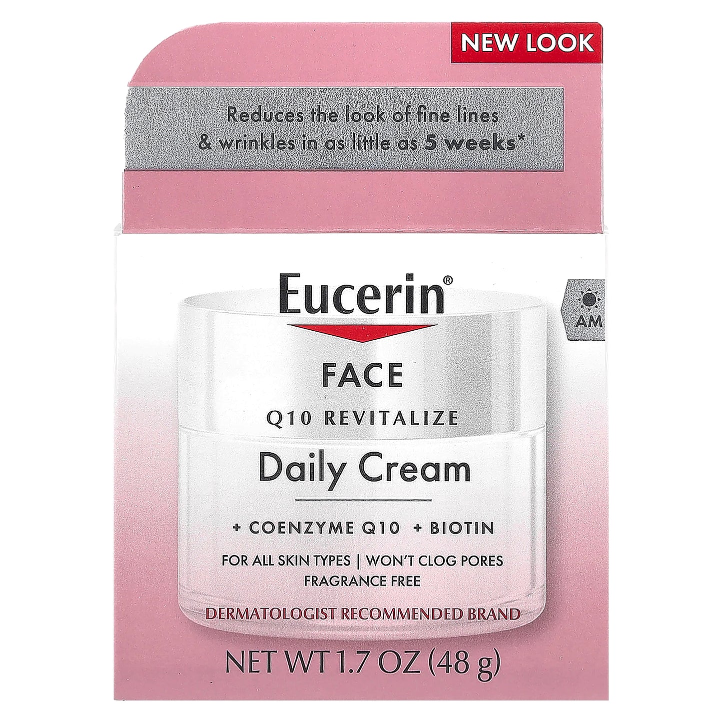 Eucerin, Face, Q10 Revitalize Daily Cream, Fragrance Free, 1.7 oz (48 g)