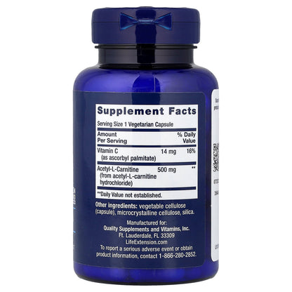 Life Extension, Acetyl-L-Carnitine, 100 Vegetarian Capsules