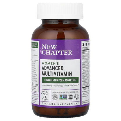 New Chapter, Women's Advanced Multivitamin, 72 Vegetarian Tablets