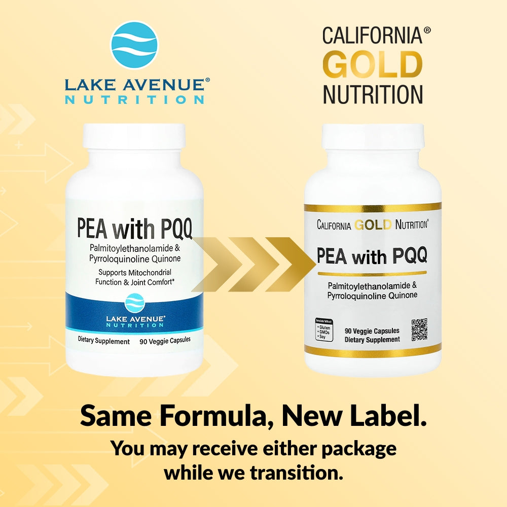 California Gold Nutrition, PEA 300 mg + PQQ 10 mg, 90 Veggie Capsules