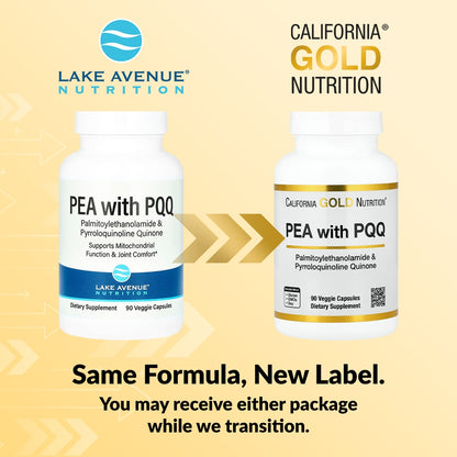 California Gold Nutrition, PEA 300 mg + PQQ 10 mg, 90 Veggie Capsules