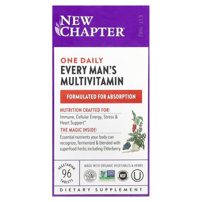 New Chapter, One Daily Every Man's™ Multivitamin, 96 Vegetarian Tablets