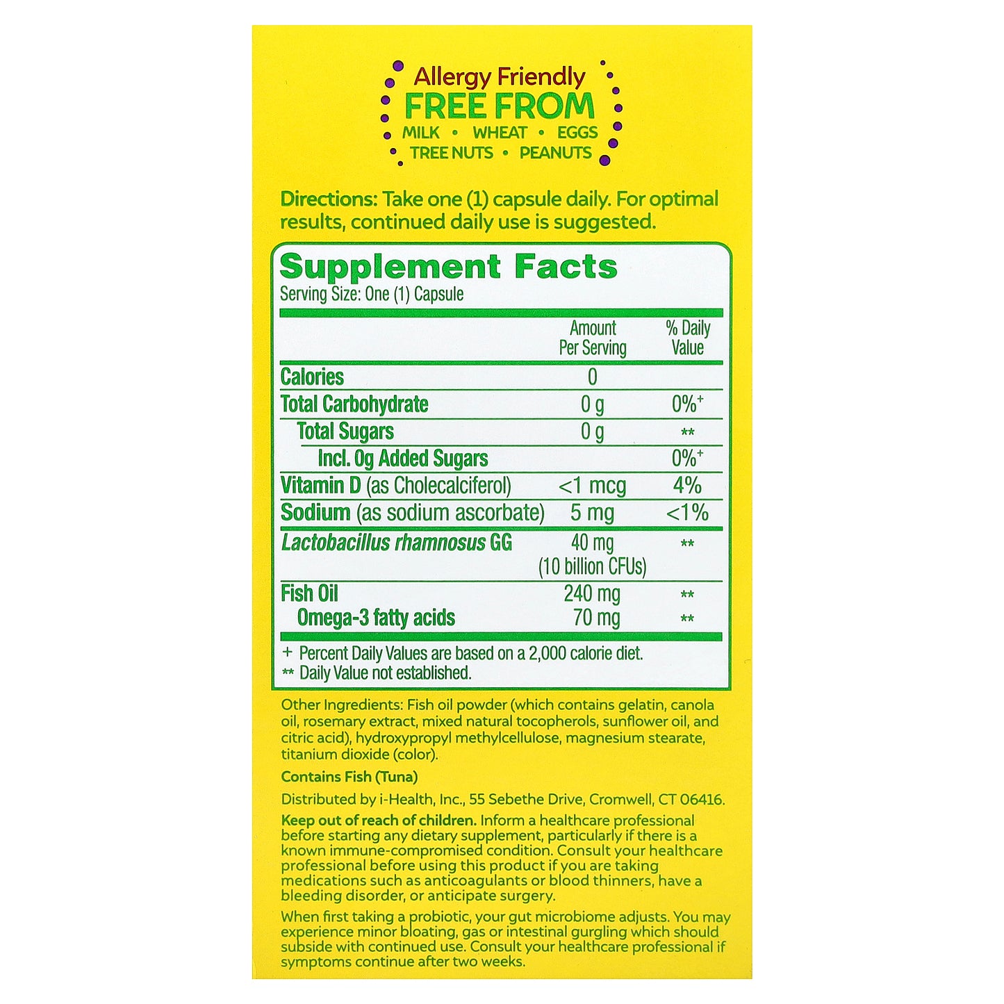 Culturelle, Probiotics, 3-in-1 Complete Probiotic with Omega 3s, 30 Once Daily Capsules