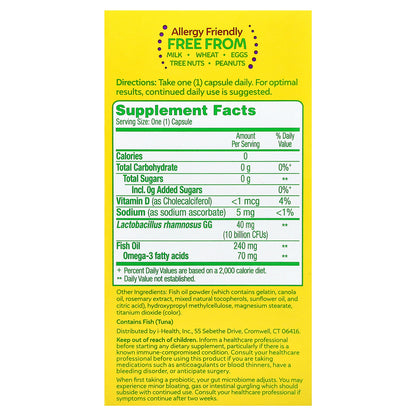 Culturelle, Probiotics, 3-in-1 Complete Probiotic with Omega 3s, 30 Once Daily Capsules