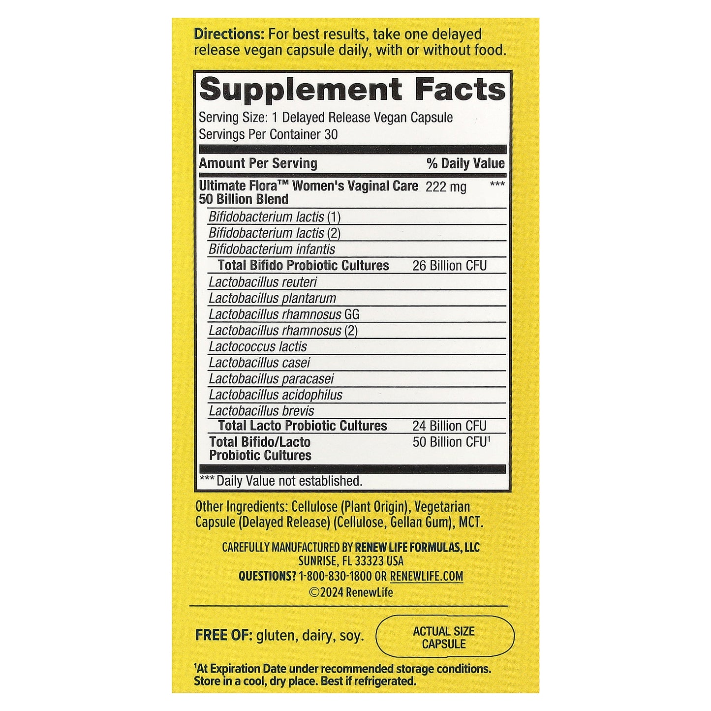 Renew Life, Ultimate Flora™ Probiotic, 30 Delayed Release Vegan Capsules