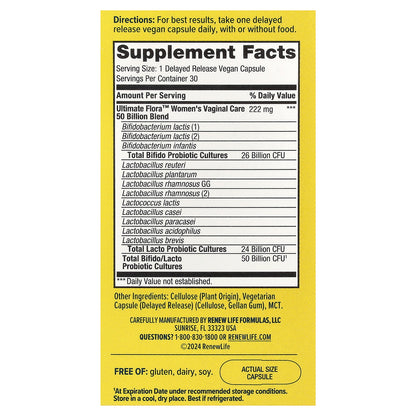 Renew Life, Ultimate Flora™ Probiotic, 30 Delayed Release Vegan Capsules