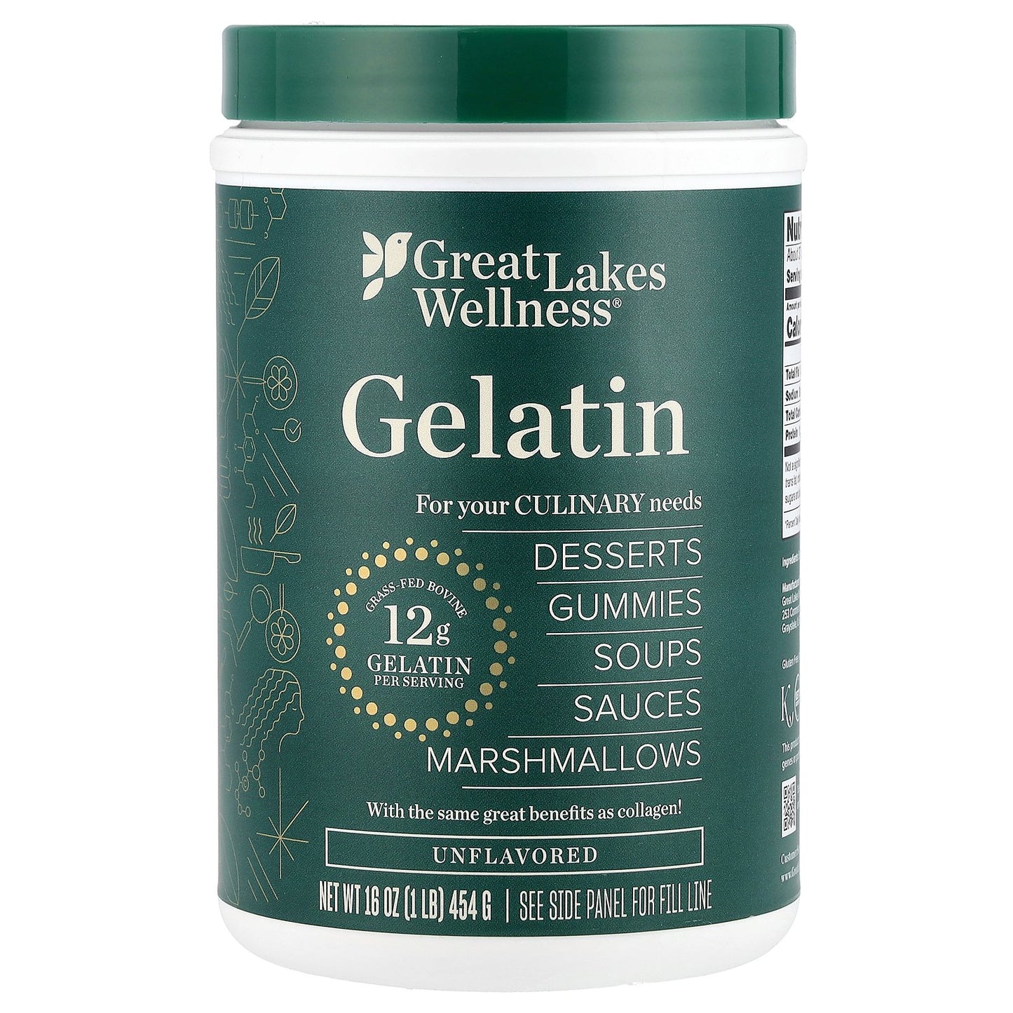 Great Lakes Wellness, Gelatin, Unflavored, 16 oz (454 g)