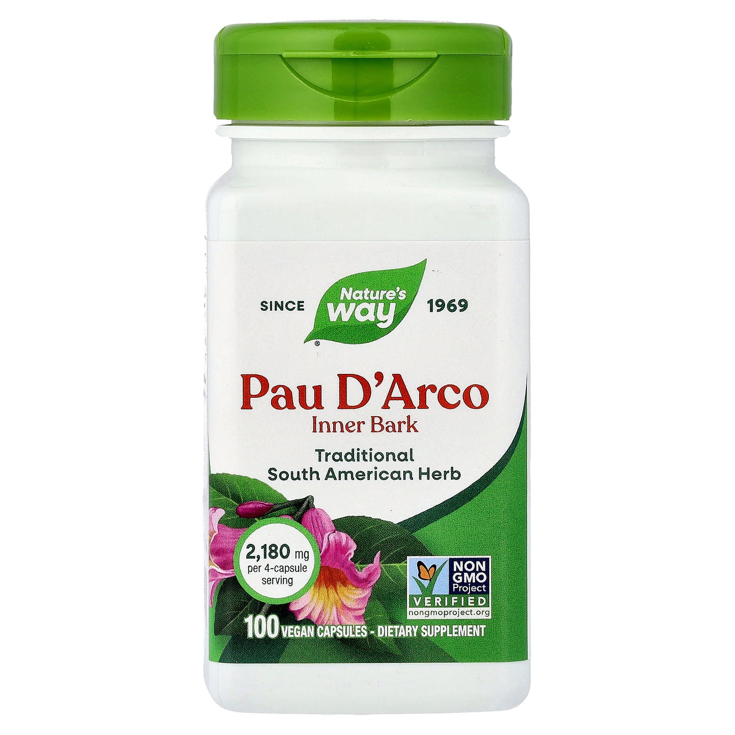 Nature's Way, Pau D'Arco, Inner Bark, 100 Vegan Capsules (0.54 mg per Capsule)