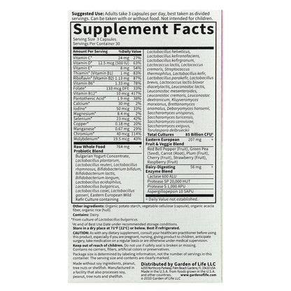 Garden of Life, RAW Probiotics, Women, 85 Billion, 90 Vegetarian Capsules