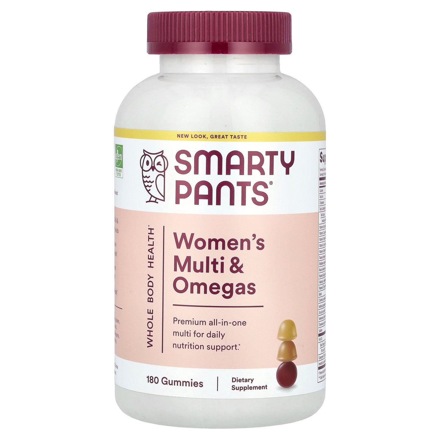 SmartyPants, Women's Multi & Omegas Gummies, Blueberry, Orange and Lemon Creme, 180 Gummies