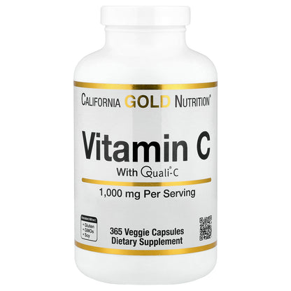 California Gold Nutrition, Vitamin C, Quali®-C, 1,000 mg, 365 Veggie Capsules