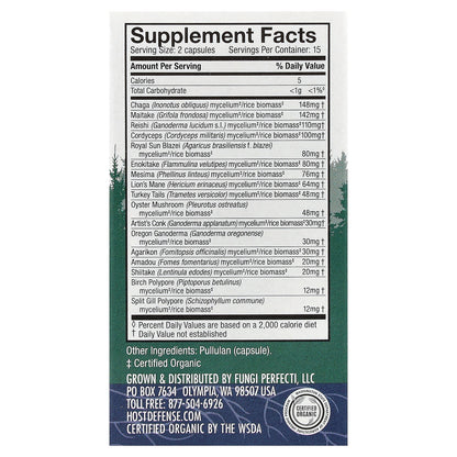 Host Defense, Mushrooms™, MyCommunity®, 30 Capsules