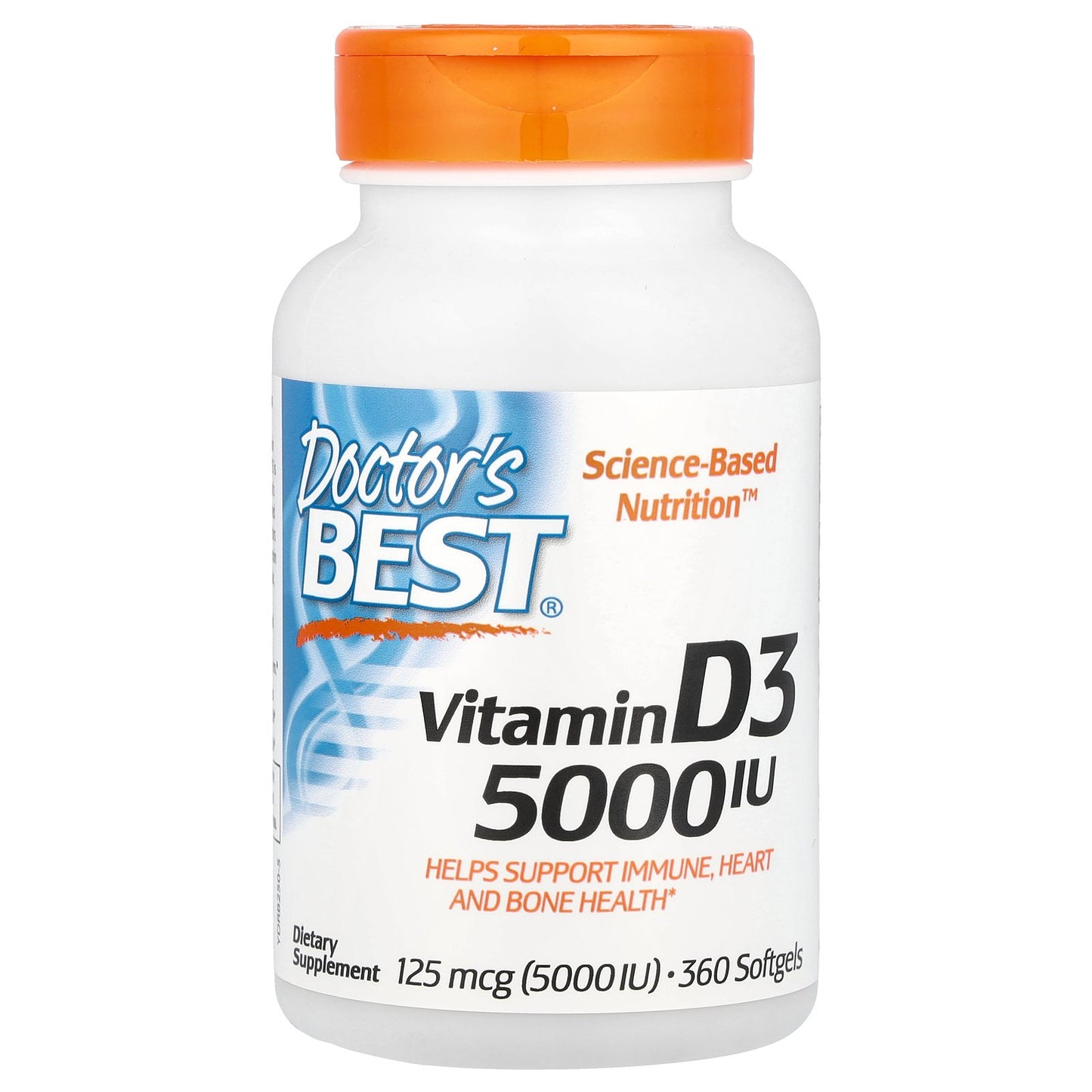 Doctor's Best, Vitamin D3, 125 mcg (5,000 IU), 360 Softgels