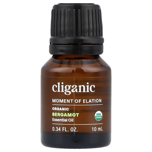 Cliganic, Moment of Elation™, Organic Bergamot Essential Oil, 0.34 fl oz (10 ml)