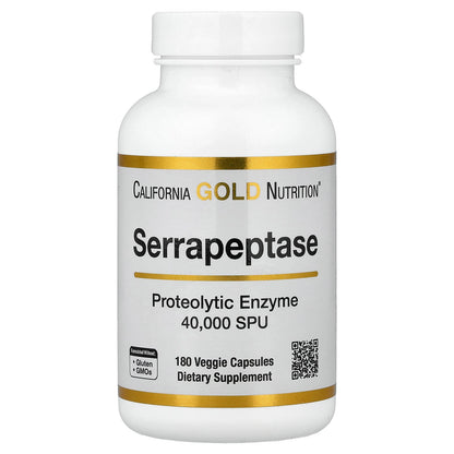 California Gold Nutrition, Serrapeptase, Proteolytic Enzyme, 40,000 SPUs, 180 Veggie Capsules