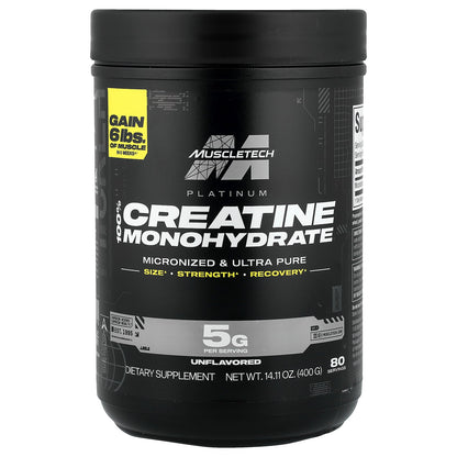 MuscleTech, Platinum 100% Creatine Monohydrate, Unflavored, 14.11 oz (400 g)