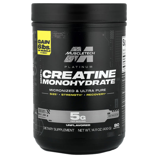 MuscleTech, Platinum 100% Creatine Monohydrate, Unflavored, 14.11 oz (400 g)
