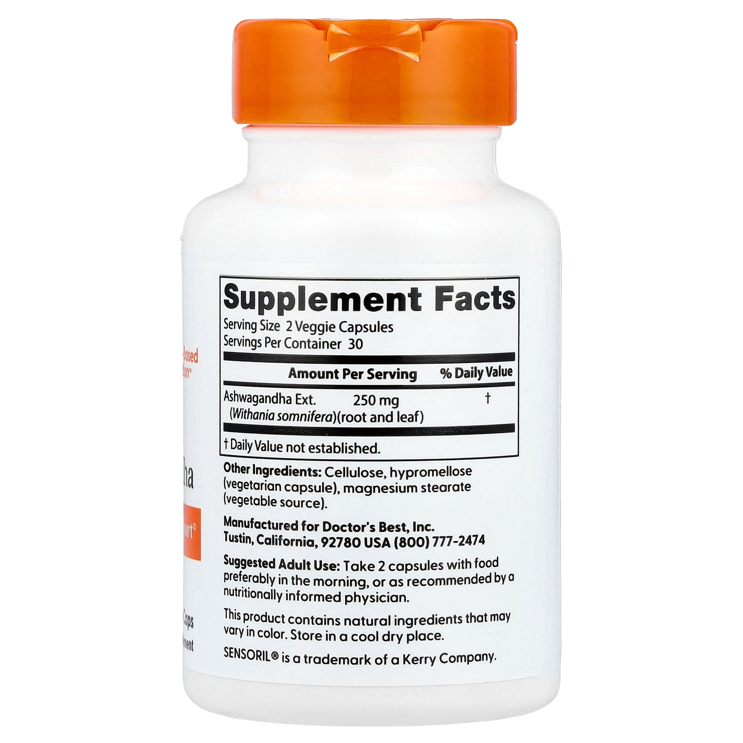 Doctor's Best, Ashwagandha, 60 Veggie Caps (125 mg per Capsule)