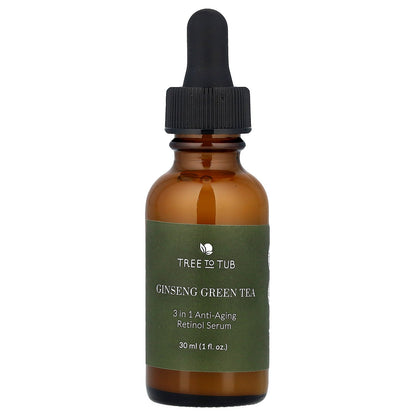 Tree To Tub, Ginseng Green Tea, 3-in-1 Anti-Aging Retinol Serum, 1 fl oz (30 ml)