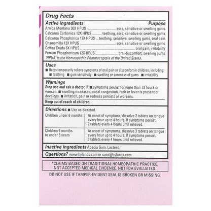 Hyland's Naturals, Baby, Oral Pain Relief, Daytime, 0+ Months, 125 Quick-Dissolving Tablets