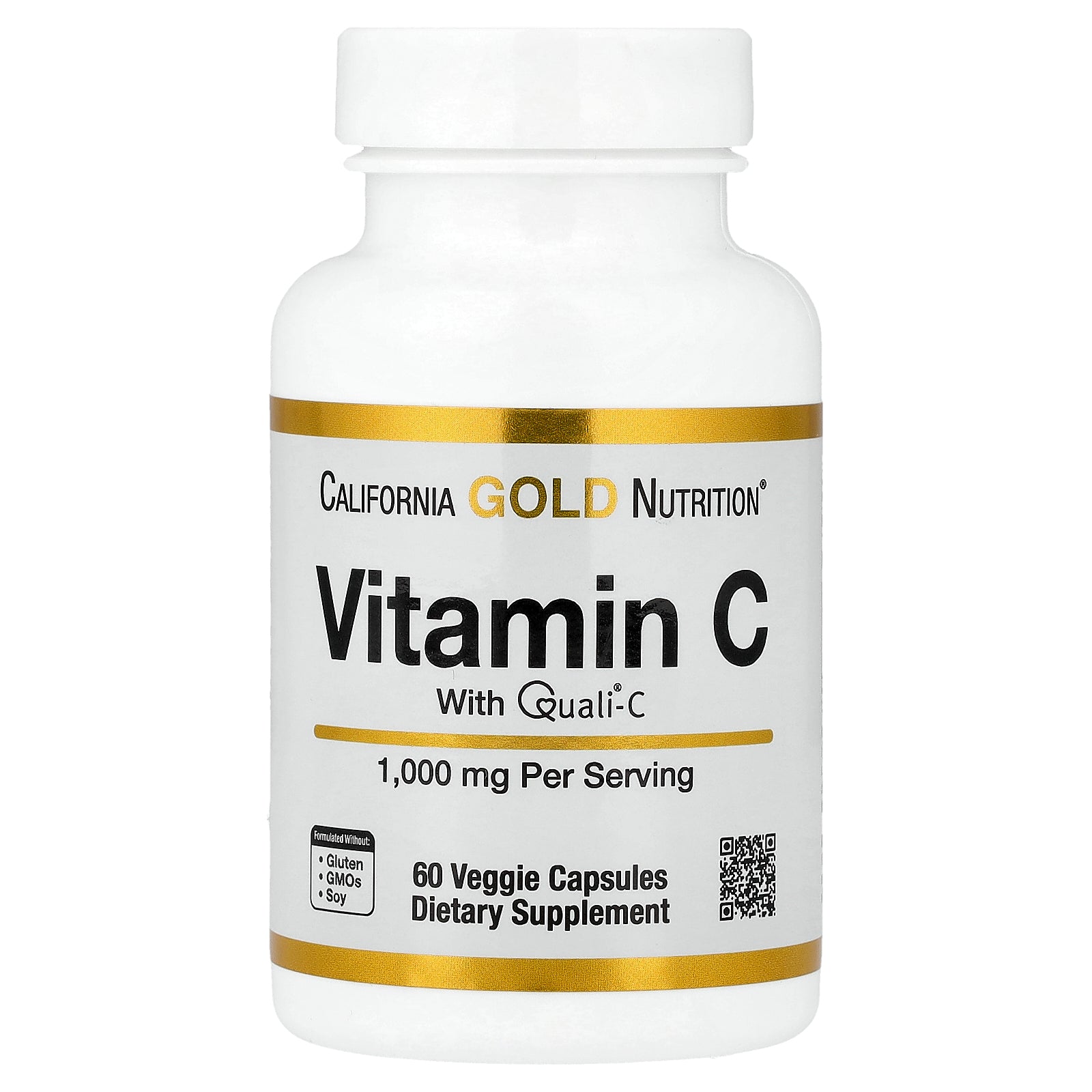 California Gold Nutrition, Vitamin C, Quali®-C, 1,000 mg, 60 Veggie Capsules