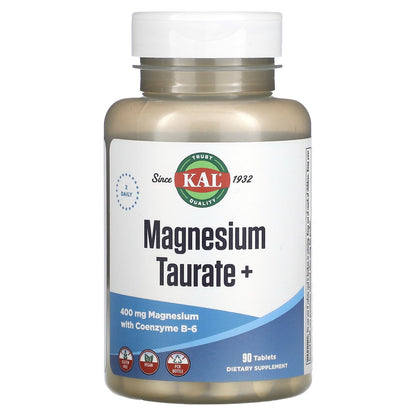 KAL, Magnesium Taurate +, 400 mg, 90 Tablets (200 mg per Tablet)