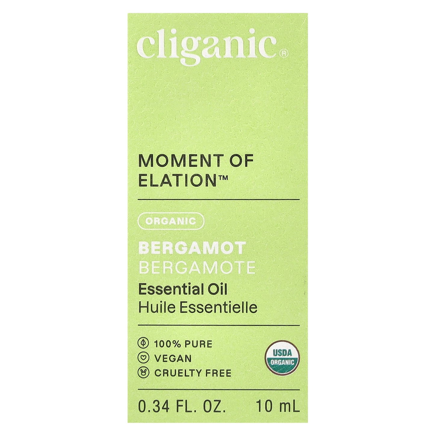 Cliganic, Moment of Elation™, Organic Bergamot Essential Oil, 0.34 fl oz (10 ml)