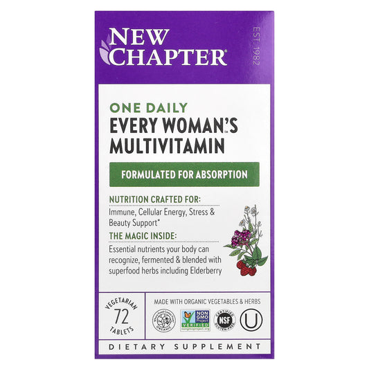 New Chapter, One Daily Every Woman's™ Multivitamin, 72 Vegetarian Tablets
