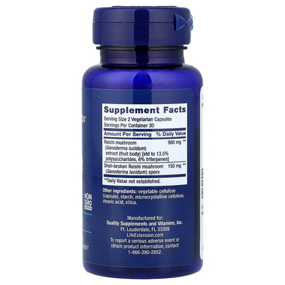 Life Extension, Reishi Extract Mushroom Complex, 60 Vegetarian Capsules