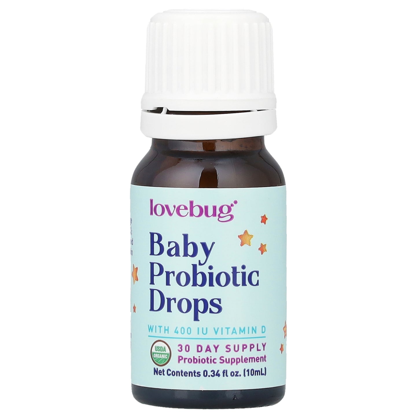 LoveBug Probiotics, Baby Probiotic Drops with Vitamin D, 0.34 fl oz (10 ml)