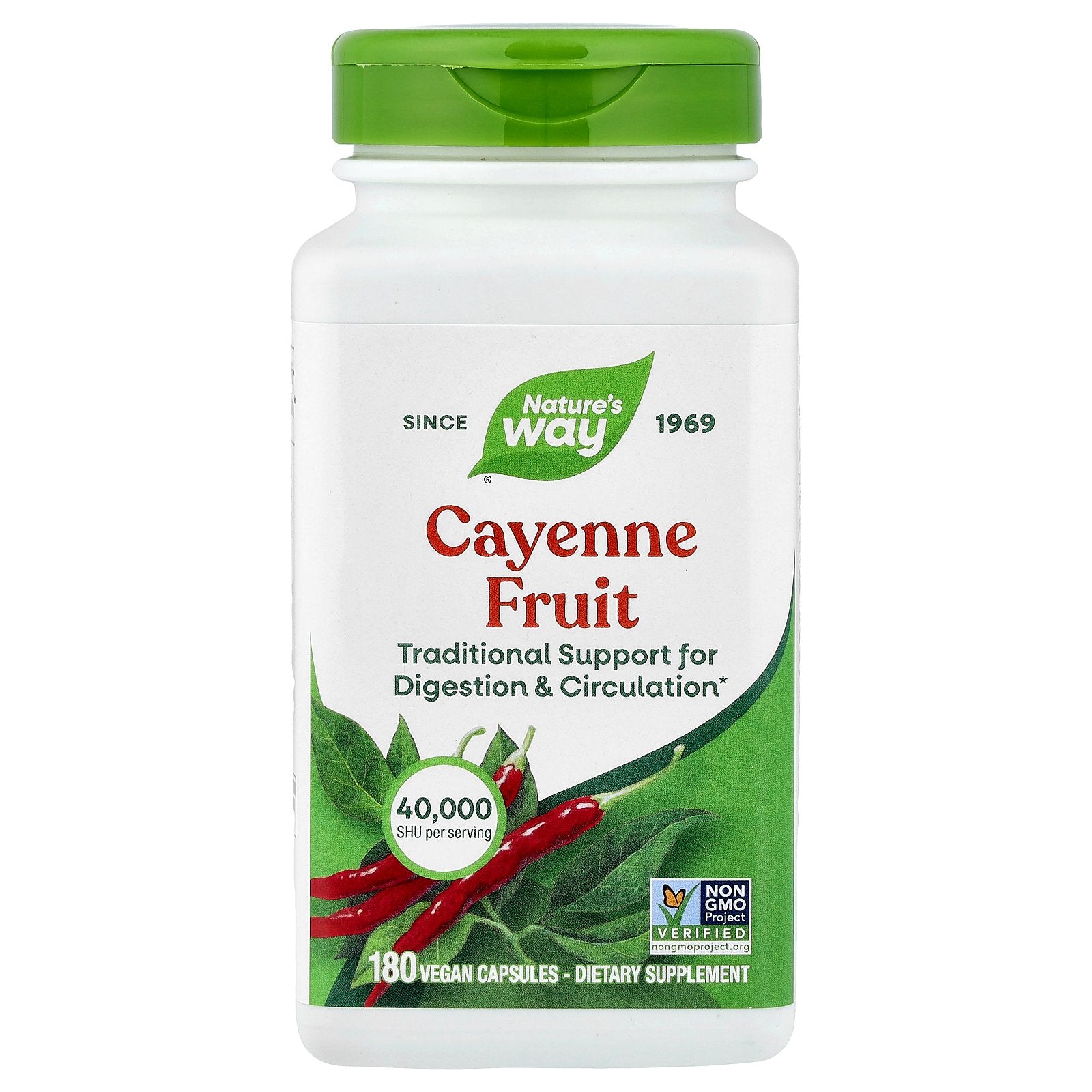 Nature's Way, Cayenne Fruit, 180 Vegan Capsules (450 mg Per capsule)
