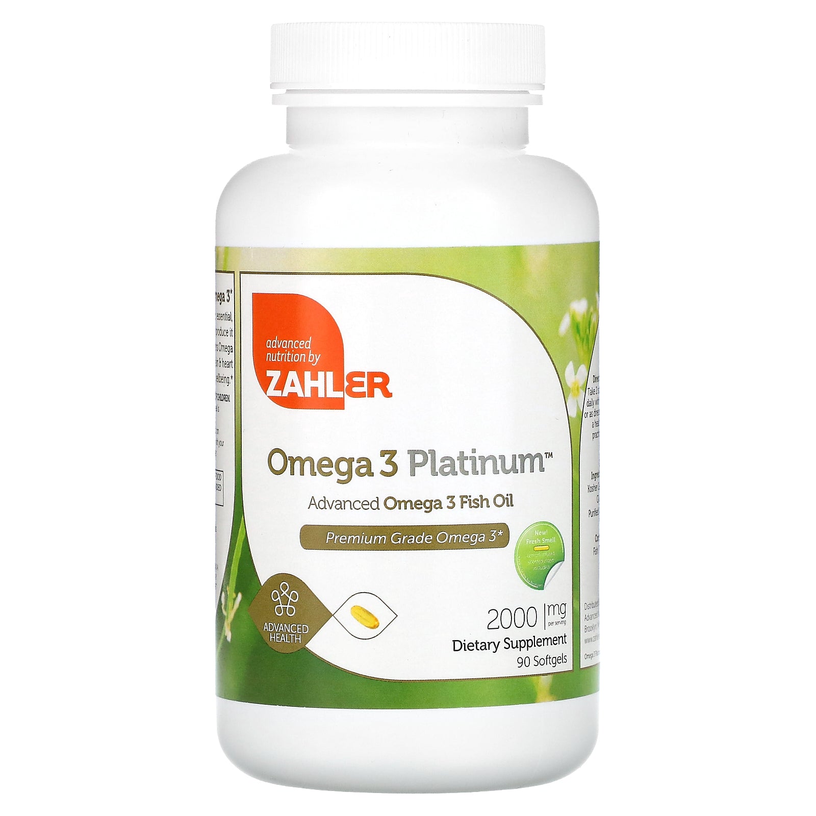 Zahler, Omega 3 Platinum, Advanced Omega 3 Fish Oil, 90 Softgels (1,000 mg per Softgel)