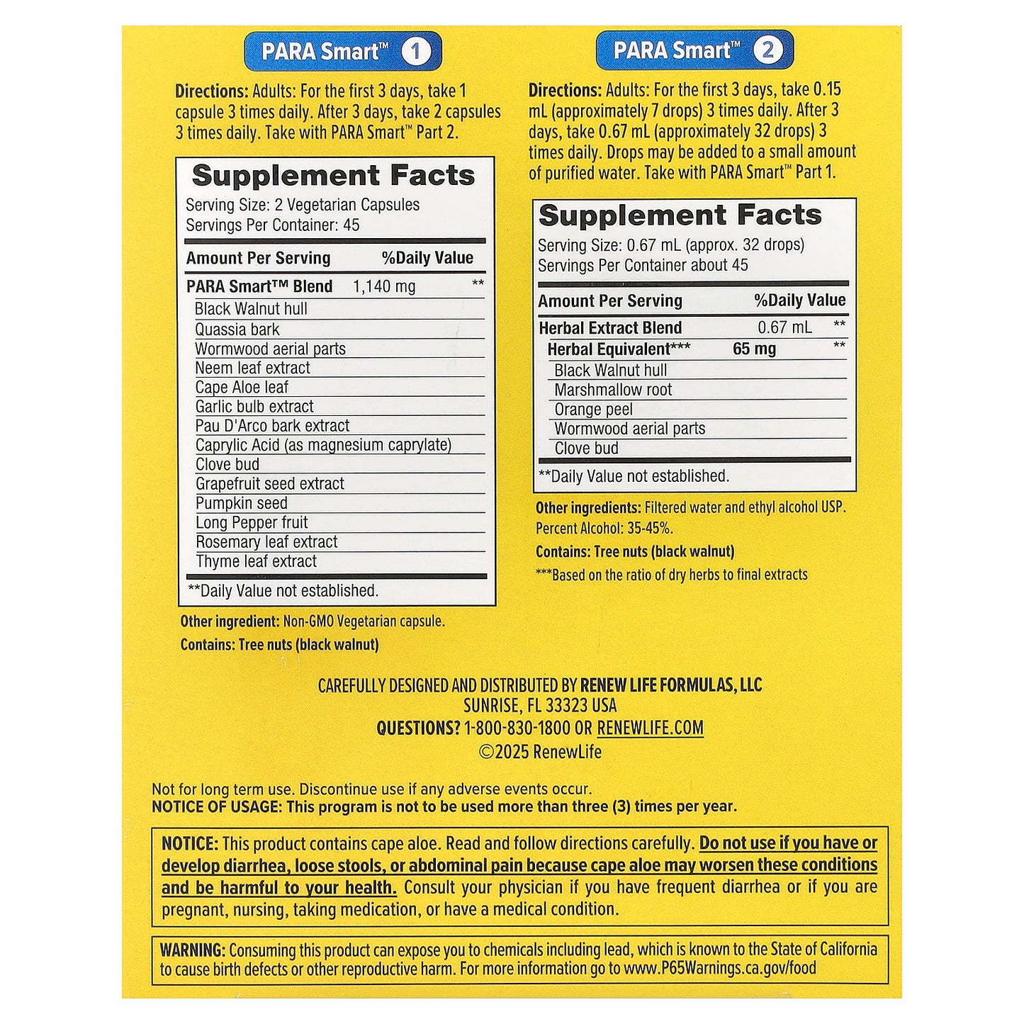 Renew Life, ParaSmart™ Cleansing Formula, 15-Day Program, 2-Part