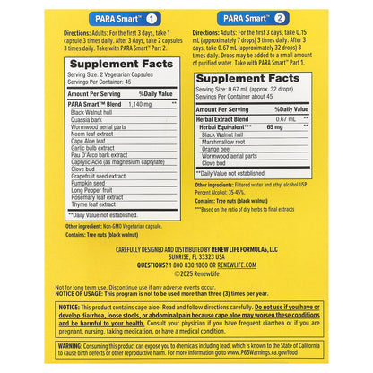 Renew Life, ParaSmart™ Cleansing Formula, 15-Day Program, 2-Part