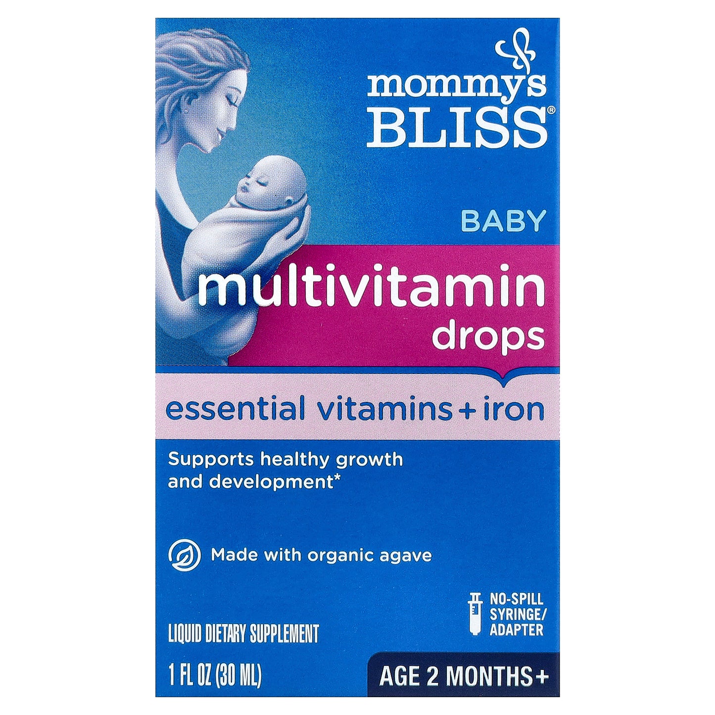 Mommy's Bliss, Baby Multivitamin Drops, Essential Vitamins + Iron, Age 2 Months +, 1 fl oz ( 30 ml)