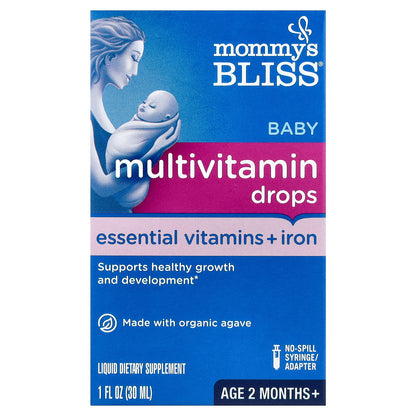 Mommy's Bliss, Baby Multivitamin Drops, Essential Vitamins + Iron, Age 2 Months +, 1 fl oz ( 30 ml)