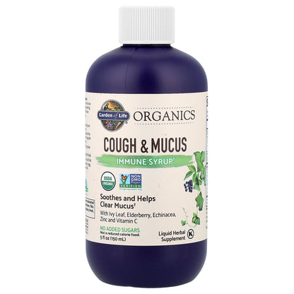 Garden of Life, Organics, Cough & Mucus Immune Syrup, 5 fl oz ( 150 ml)