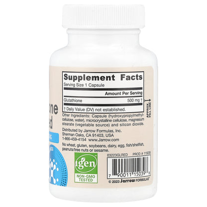 Jarrow Formulas, Vegan Glutathione Reduced, 500 mg, 60 Veggie Caps
