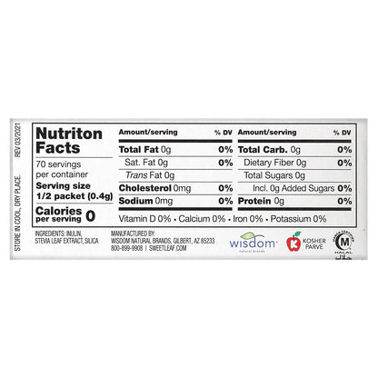 SweetLeaf Stevia, Stevia Sweetener, 35 Packets, 1 oz (28.3 g)