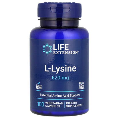 Life Extension, L-Lysine, 620 mg, 100 Vegetarian Capsules