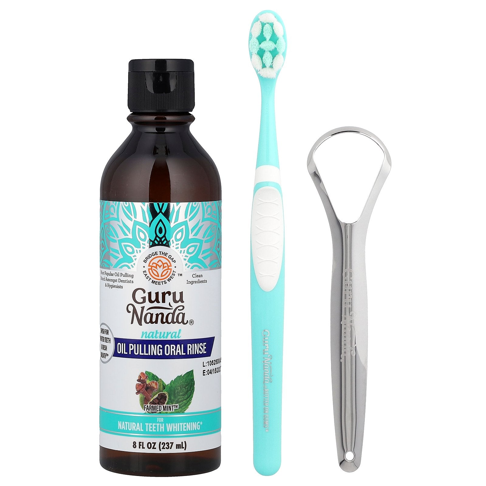 GuruNanda, Natural Oil Pulling Oral Rinse, Farmed Mint™, 8 fl oz (237 ml)