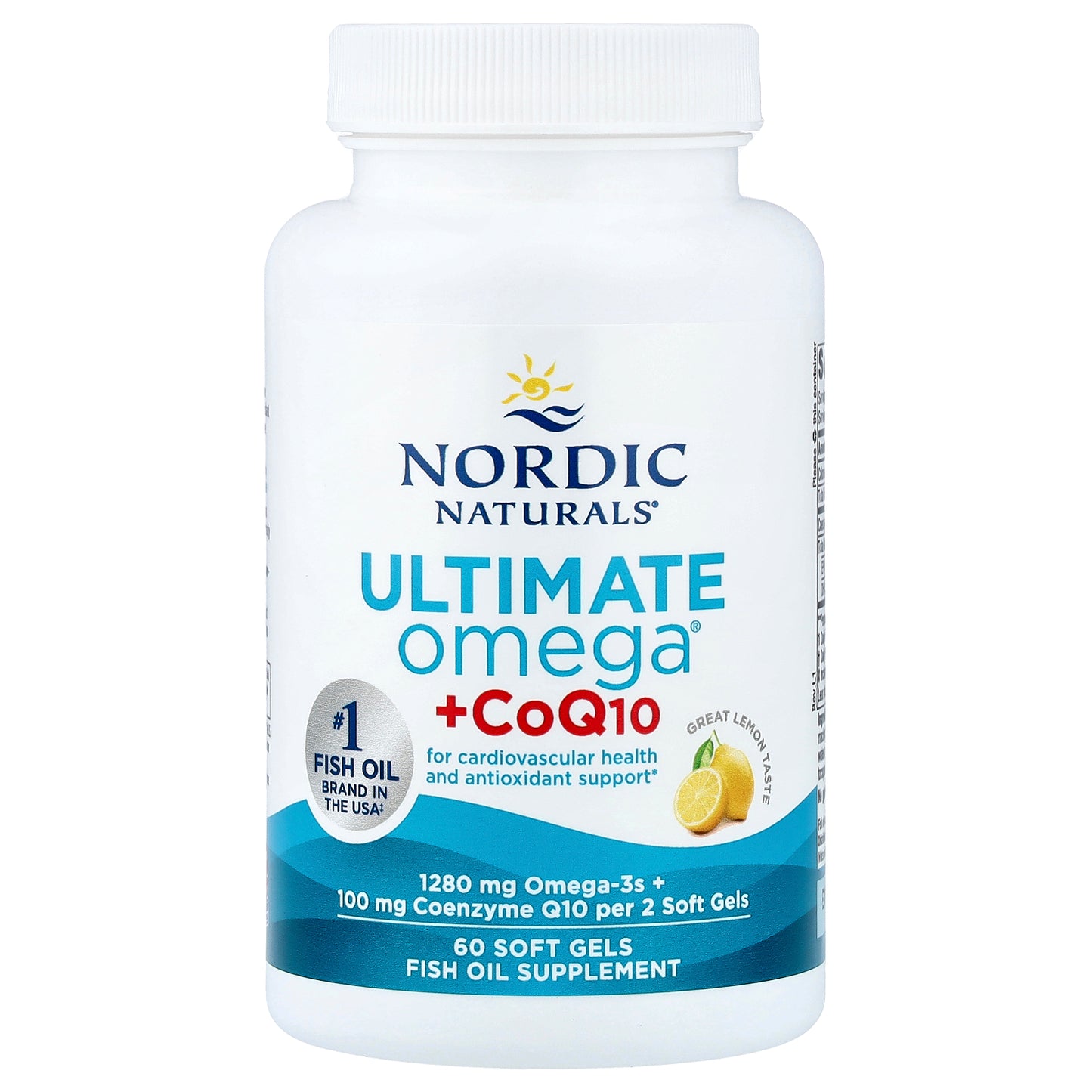 Nordic Naturals, Ultimate Omega® + CoQ10, Lemon, 60 Soft Gels