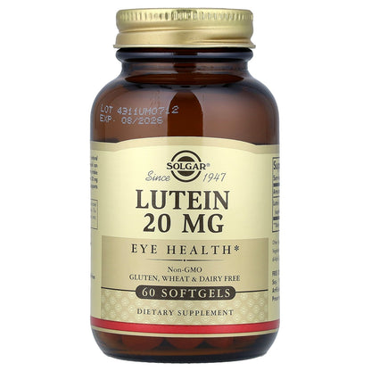 Solgar, Lutein, 20 mg, 60 Softgels