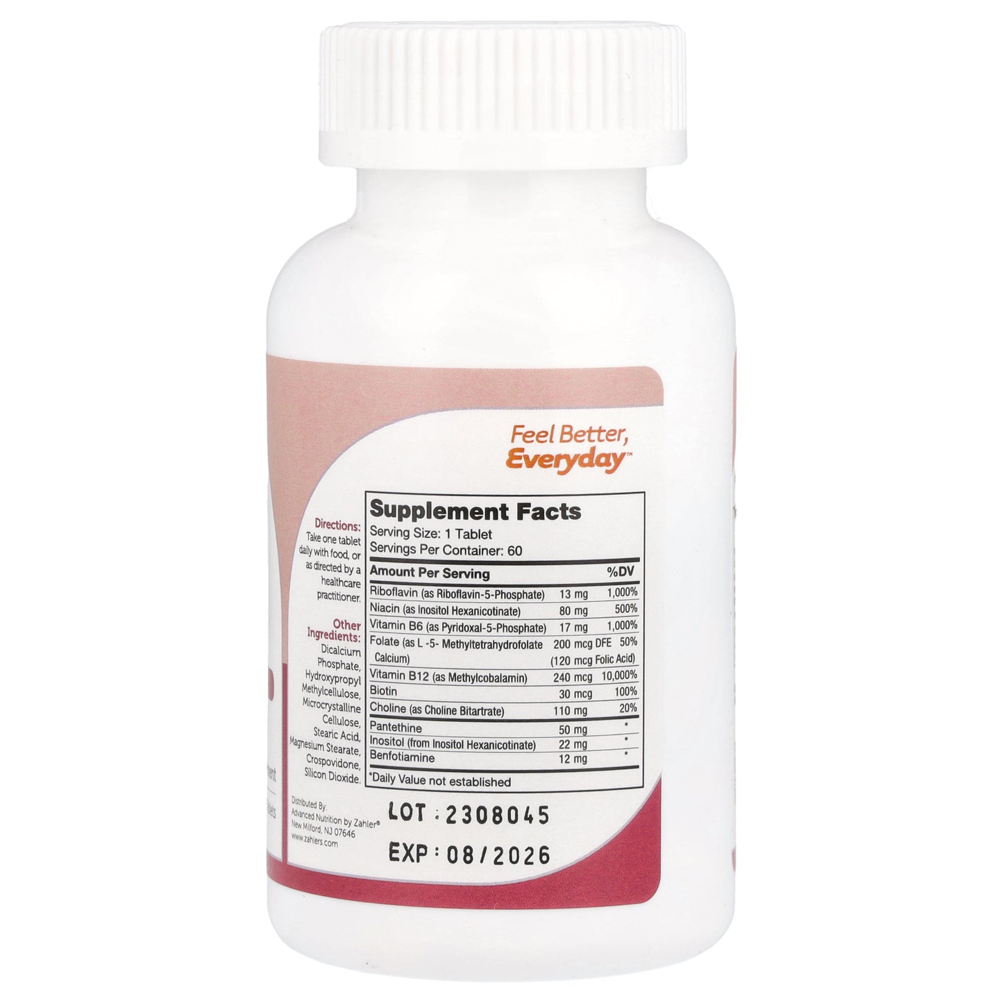 Zahler, B-Complex, 60 Timed Release Tablets