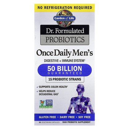 Garden of Life, Dr. Formulated Probiotics, Once Daily Men's, 50 Billion, 30 Vegetarian Capsules