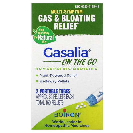 Boiron, Gasalia On The Go, 2 Portables Tubes, Approx. 80 Pellets Each