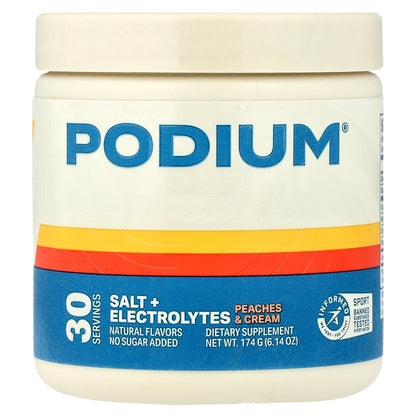 Podium Nutrition, Salt + Electrolytes, Peaches & Cream , 6.14 oz (174 g)